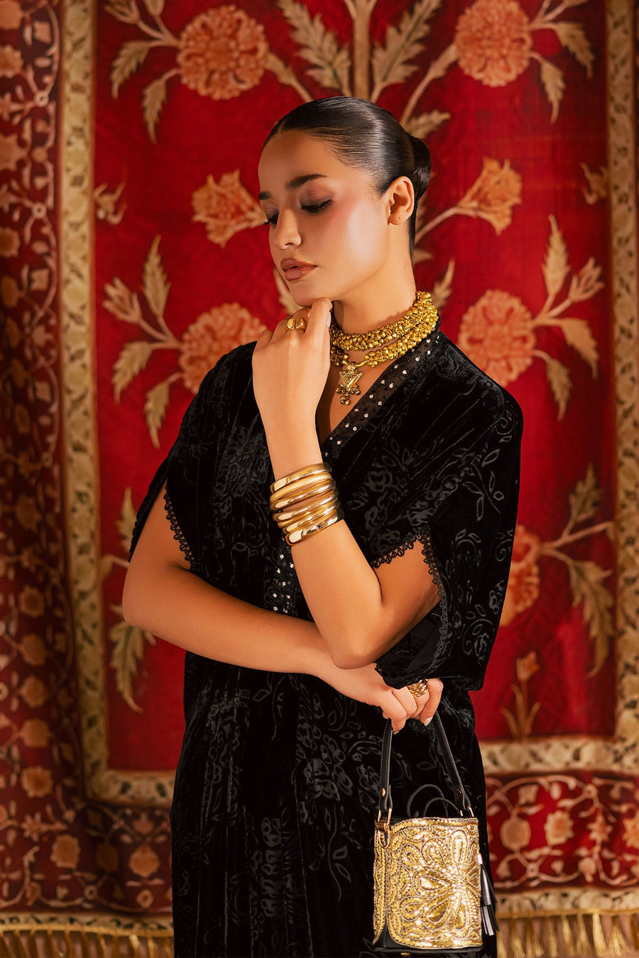 NUREH Ballerina Embroidered Velvet Palachi Unstitched 2Pc Suit NU2-193