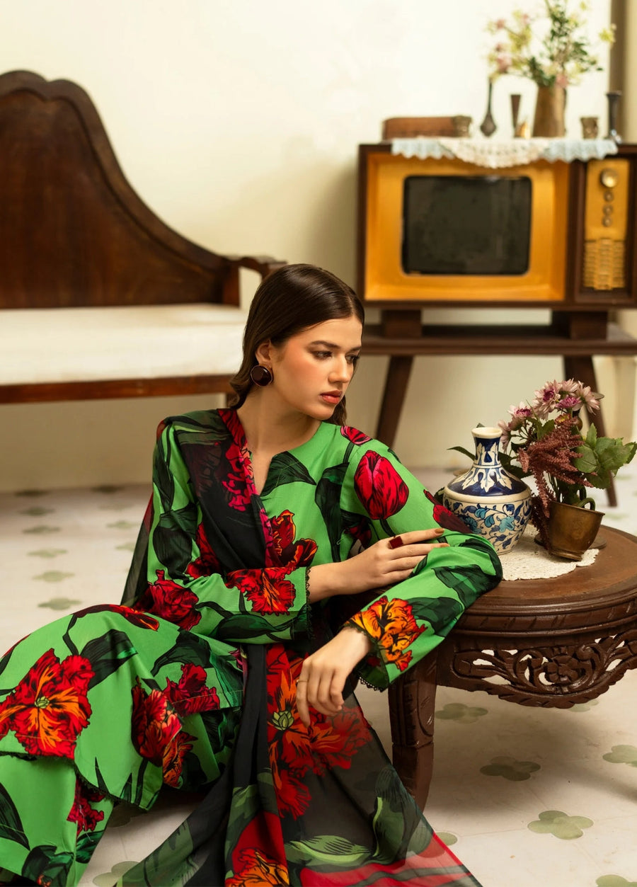 Feathers Dusky Delights Unstitched Digital Printed Lawn 3Pc Suit NURELLE-FT471