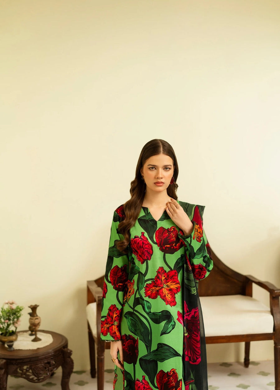 Feathers Dusky Delights Unstitched Digital Printed Lawn 3Pc Suit NURELLE-FT471