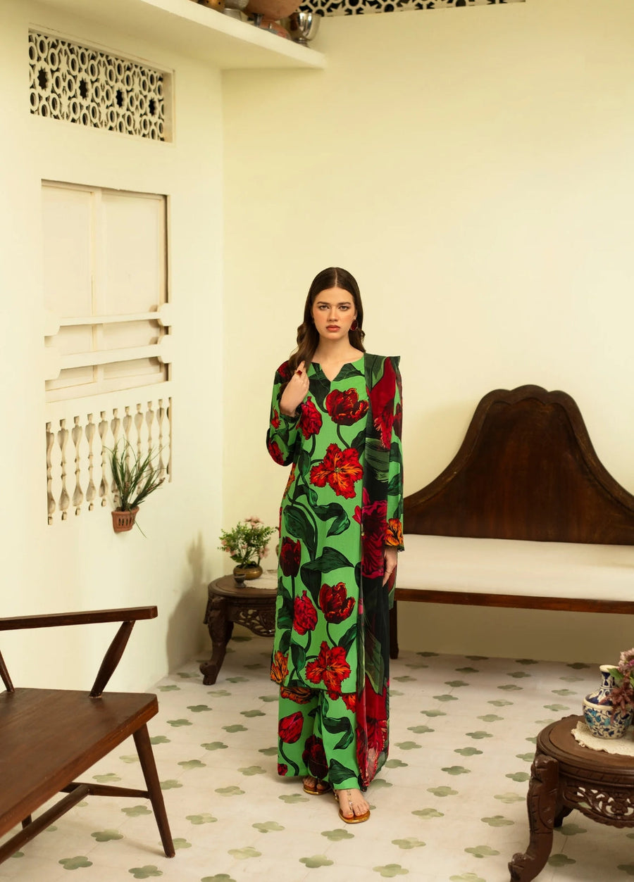 Feathers Dusky Delights Unstitched Digital Printed Lawn 3Pc Suit NURELLE-FT471