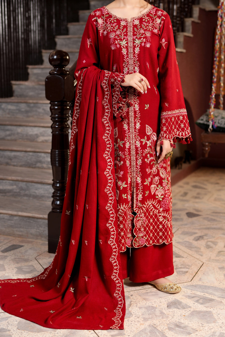 Narmin NAQSH Embroidered Peach Unstitched 3Pc Suit NUWPDE263016
