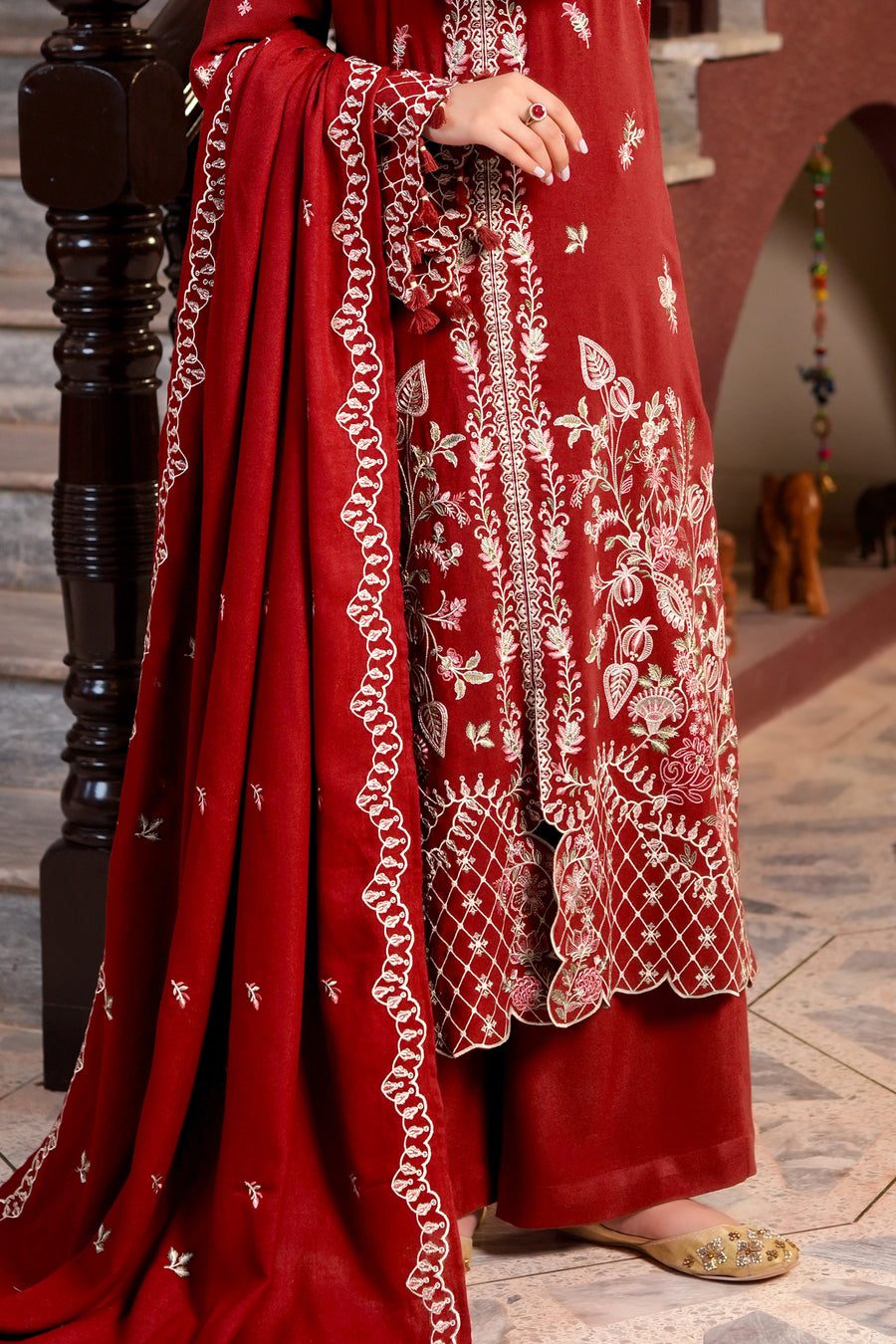 Narmin NAQSH Embroidered Peach Unstitched 3Pc Suit NUWPDE263016