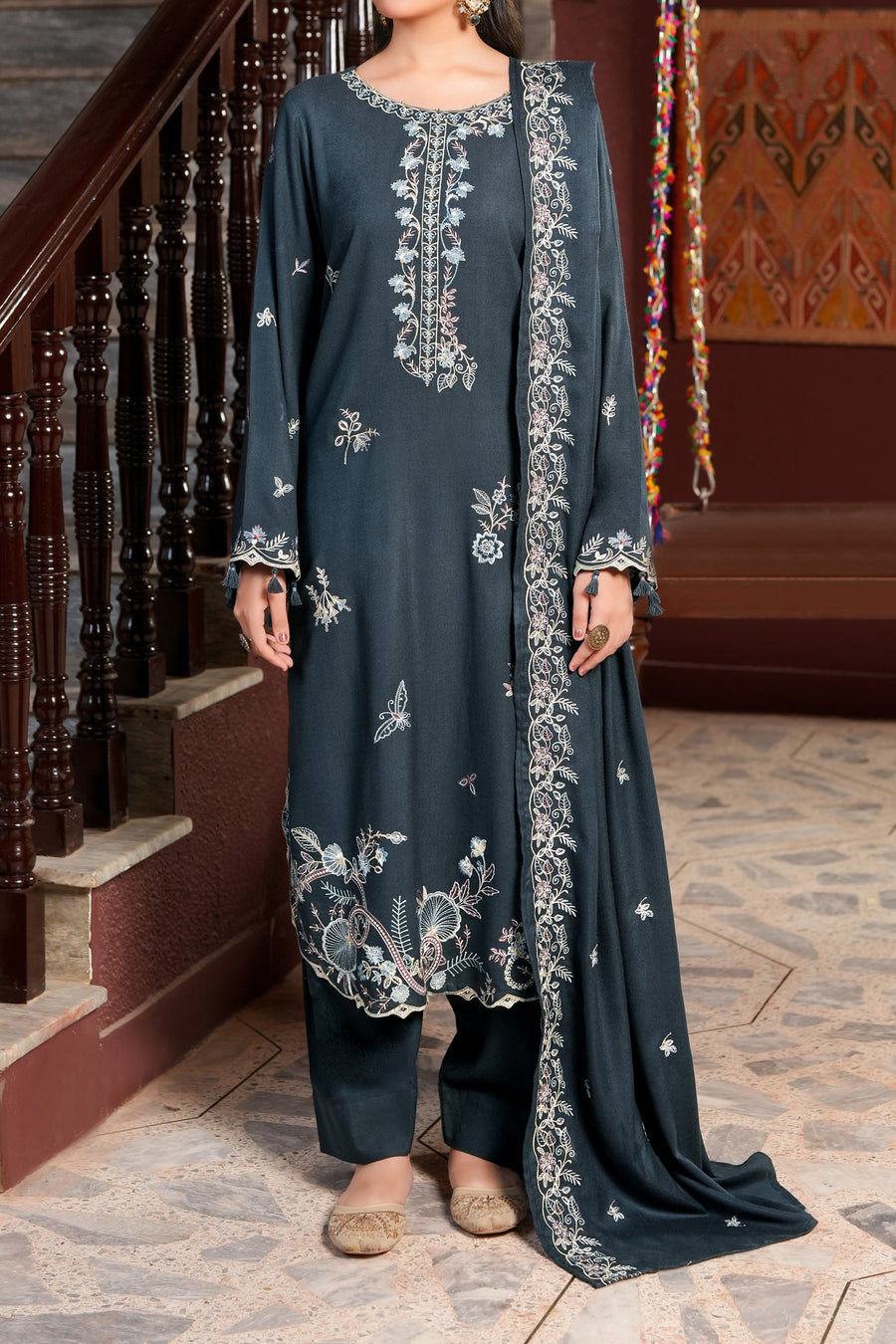 Narmin NAQSH Embroidered Peach Unstitched 3Pc Suit NUWPDE263018
