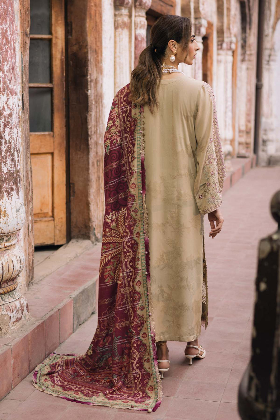 NUREH Maya Embroidered Linen Unstitched 3Pc Suit NW-101