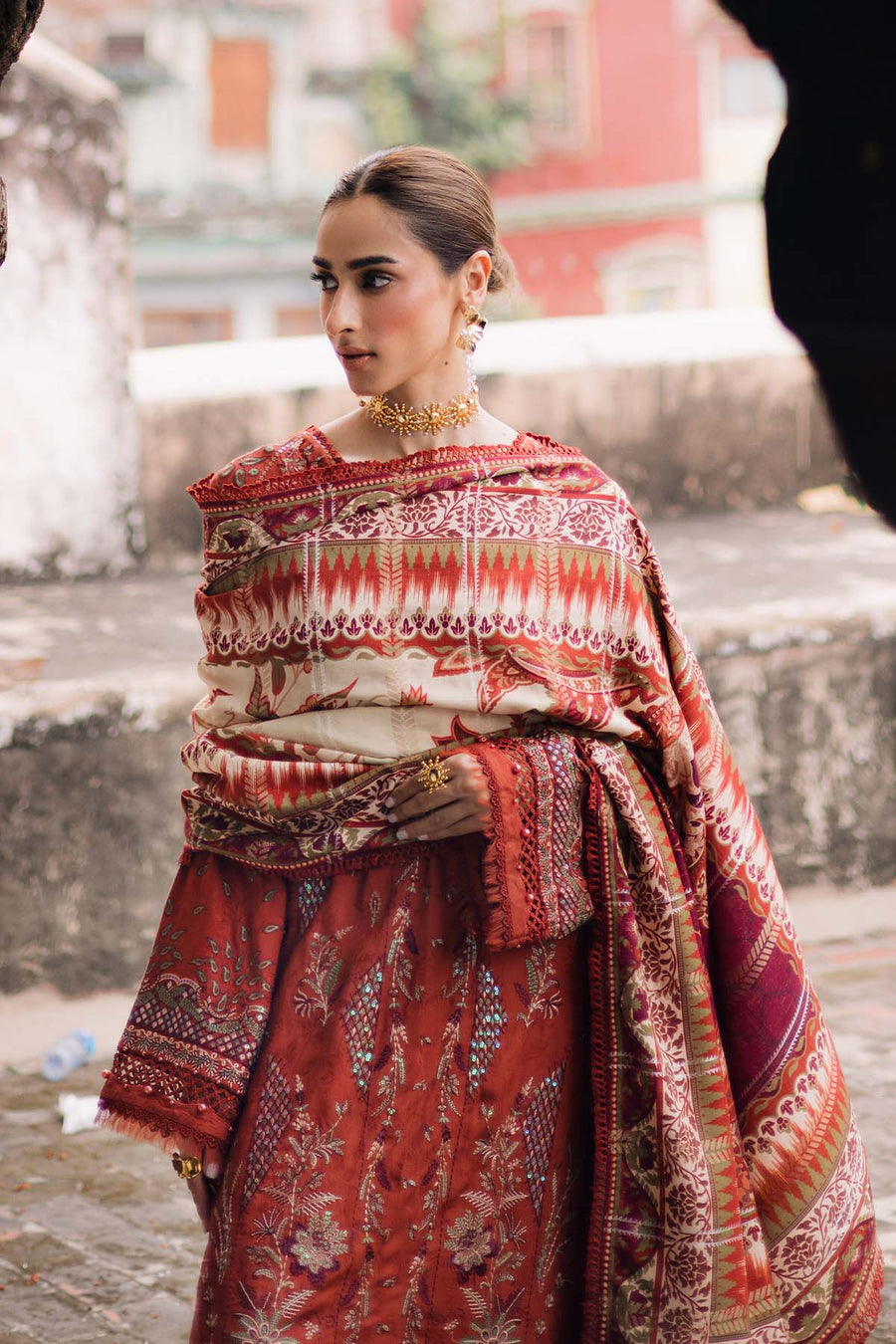 NUREH Maya Embroidered Linen Unstitched 3Pc Suit NW-105