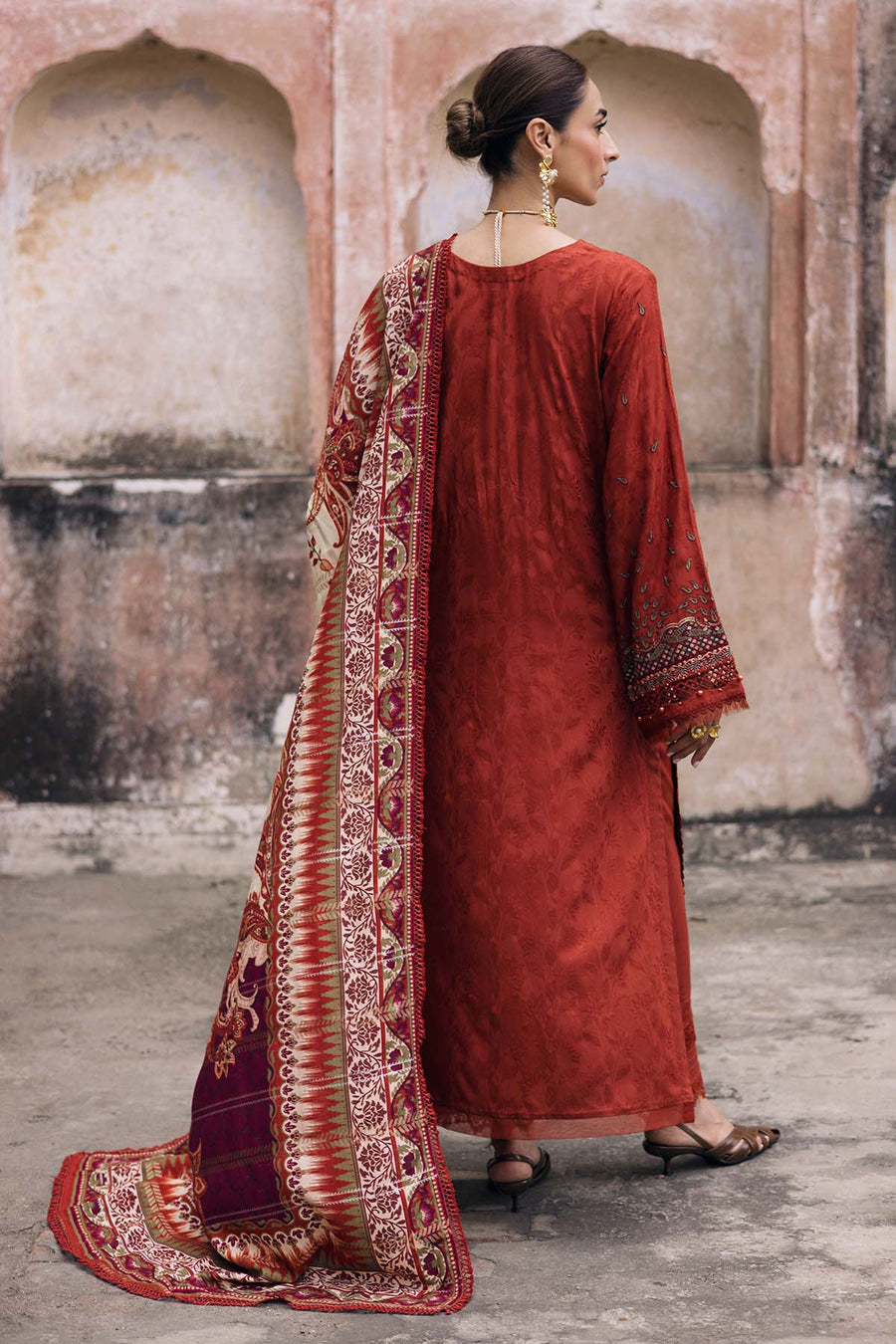 NUREH Maya Embroidered Linen Unstitched 3Pc Suit NW-105