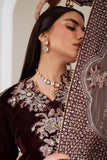 NUREH Maya Embroidered Velvet Unstitched 3Pc Suit NW-110