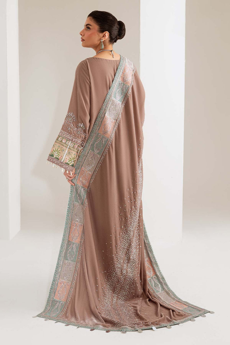 NUREH Maya Embroidered Velvet Unstitched 3Pc Suit NW-112