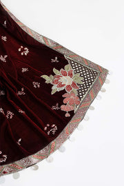 NUREH Maya Embroidered Velvet Unstitched 3Pc Suit NW-113