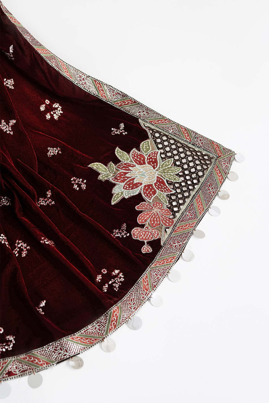 NUREH Maya Embroidered Velvet Unstitched 3Pc Suit NW-113