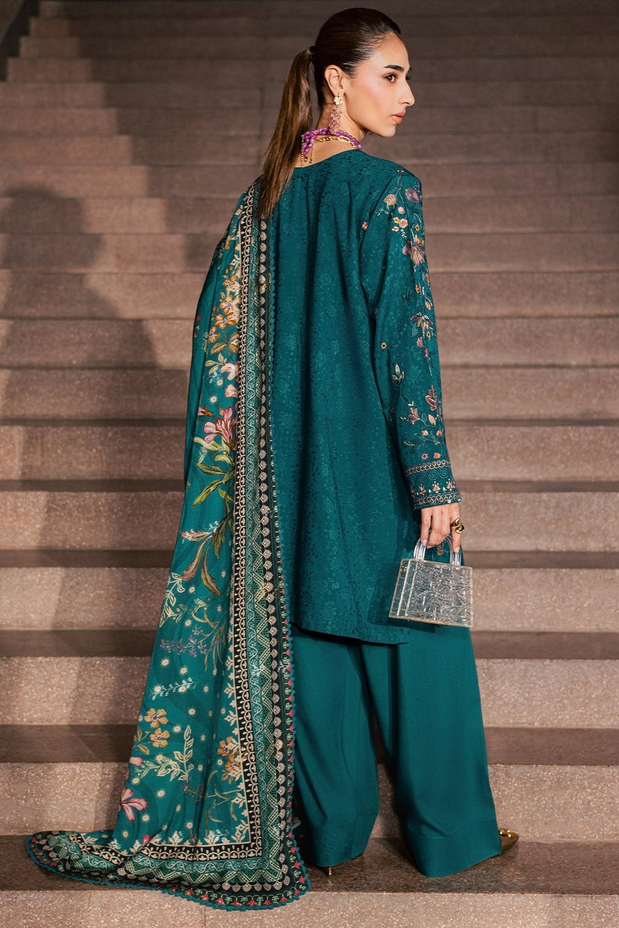 NUREH Maya Embroidered Linen Unstitched 3Pc Suit NW-126