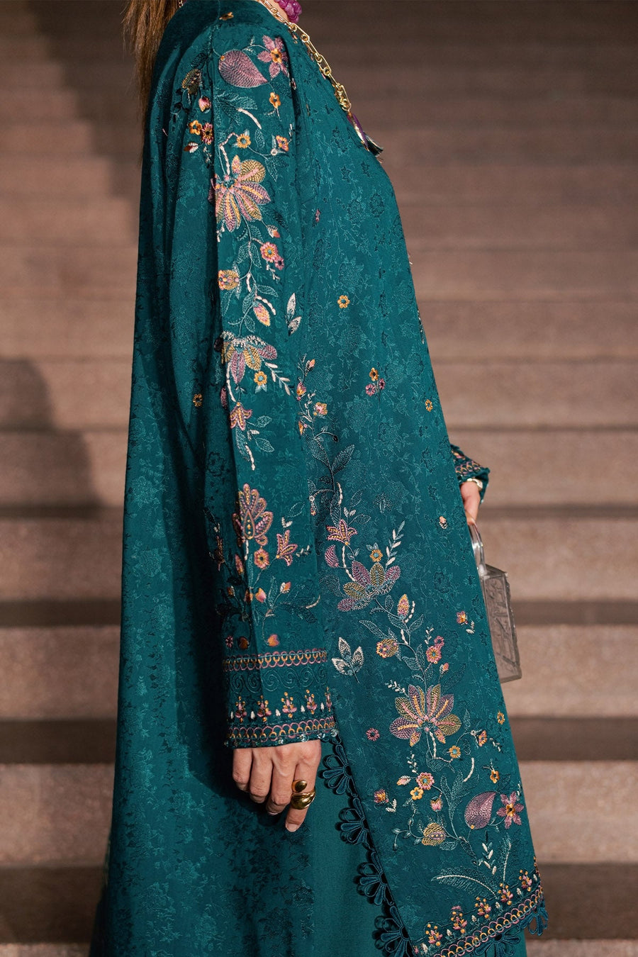 NUREH Maya Embroidered Linen Unstitched 3Pc Suit NW-126