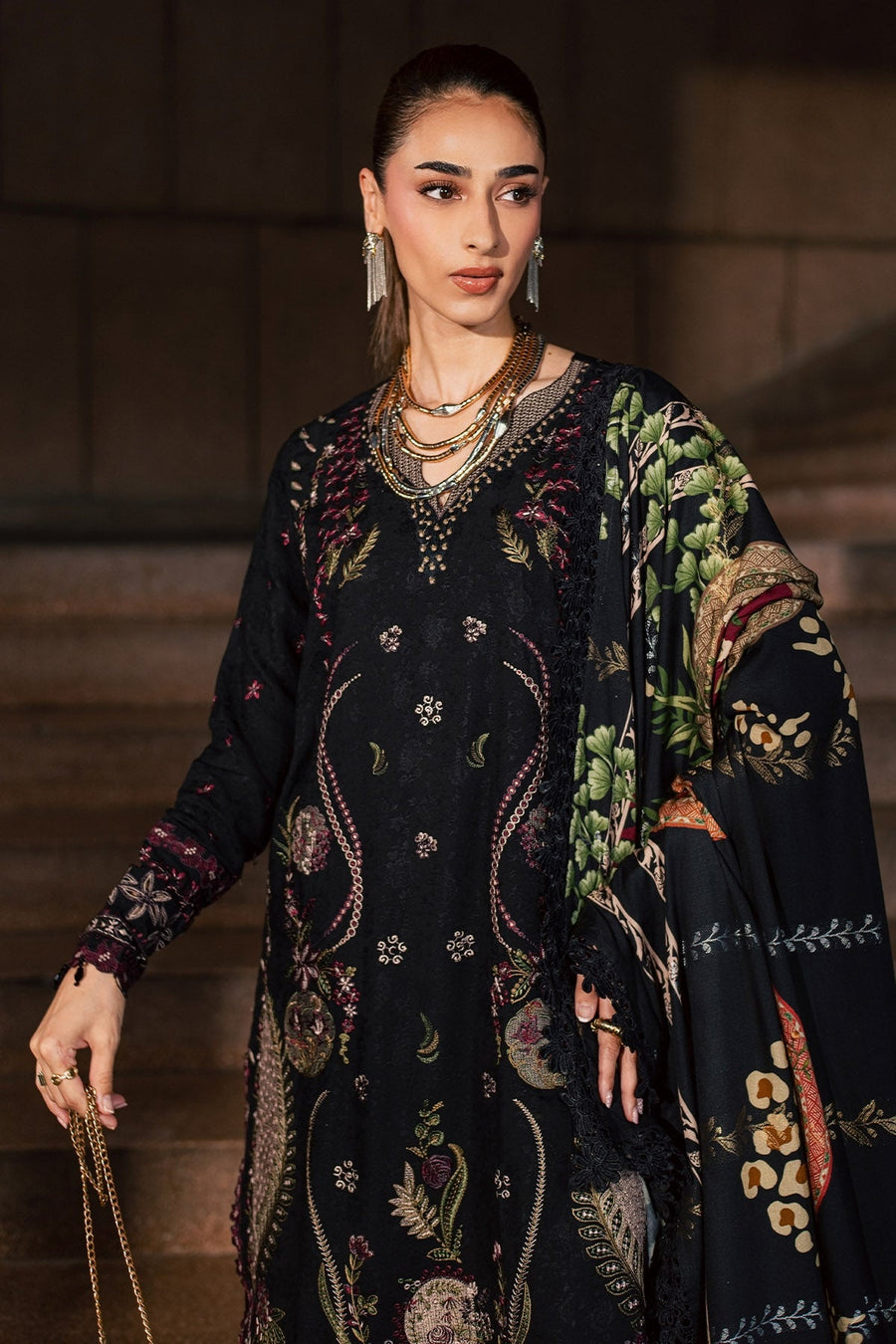 NUREH Maya Embroidered Linen Unstitched 3Pc Suit NW-128