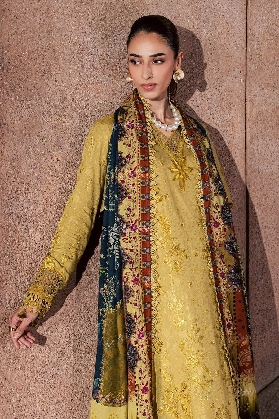 NUREH Maya Embroidered Linen Unstitched 3Pc Suit NW-129