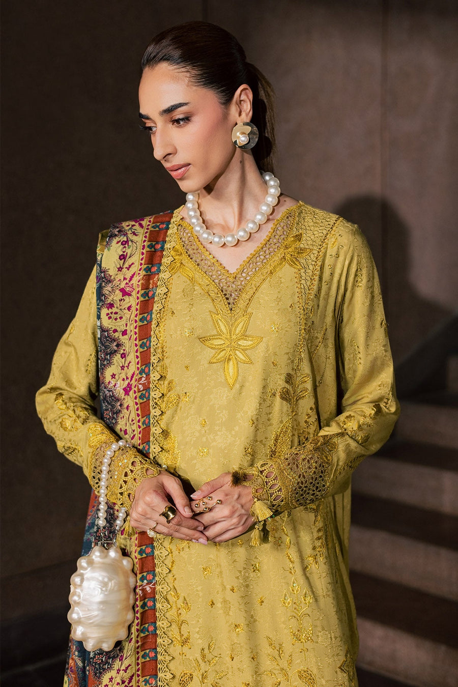 NUREH Maya Embroidered Linen Unstitched 3Pc Suit NW-129