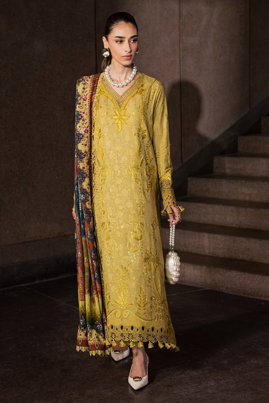 NUREH Maya Embroidered Linen Unstitched 3Pc Suit NW-129