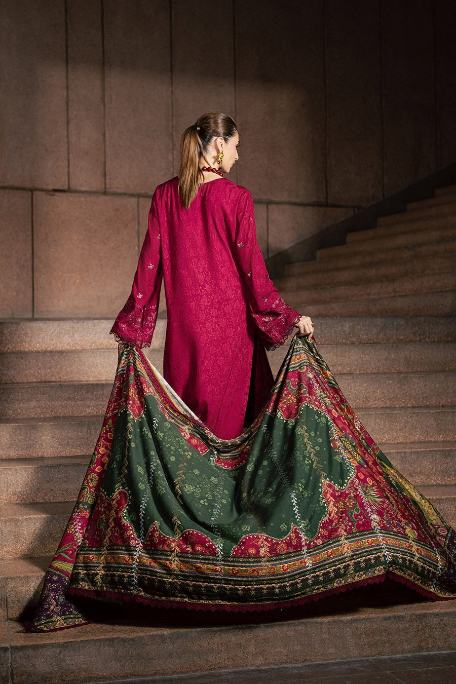 NUREH Maya Embroidered Linen Unstitched 3Pc Suit NW-130