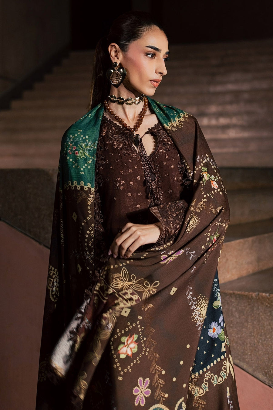 NUREH Maya Embroidered Linen Unstitched 3Pc Suit NW-131