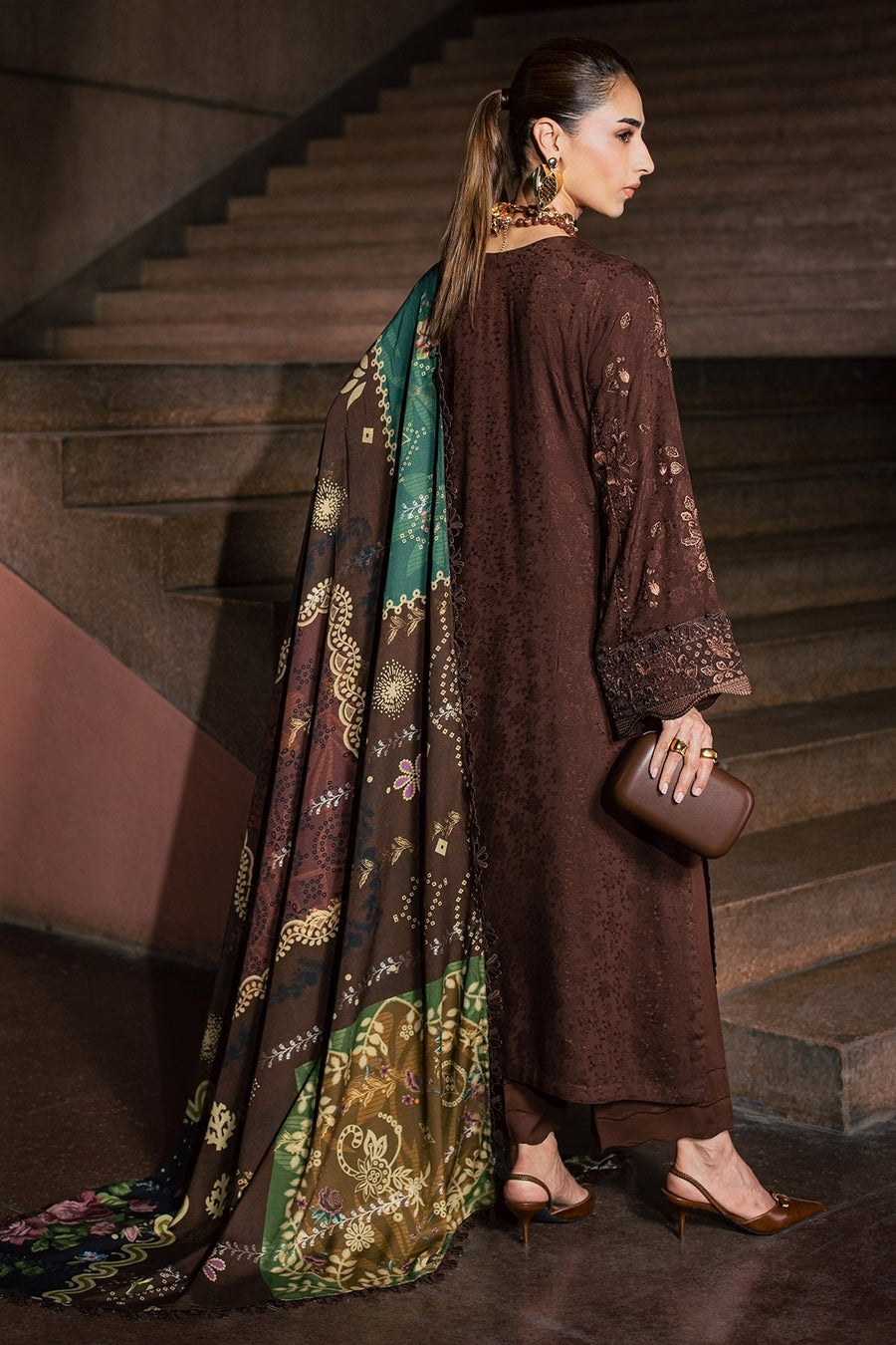 NUREH Maya Embroidered Linen Unstitched 3Pc Suit NW-131