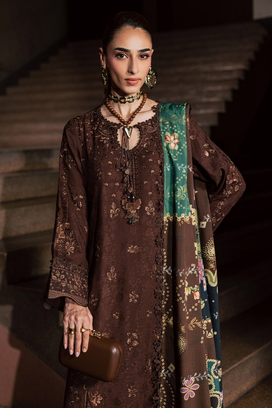 NUREH Maya Embroidered Linen Unstitched 3Pc Suit NW-131