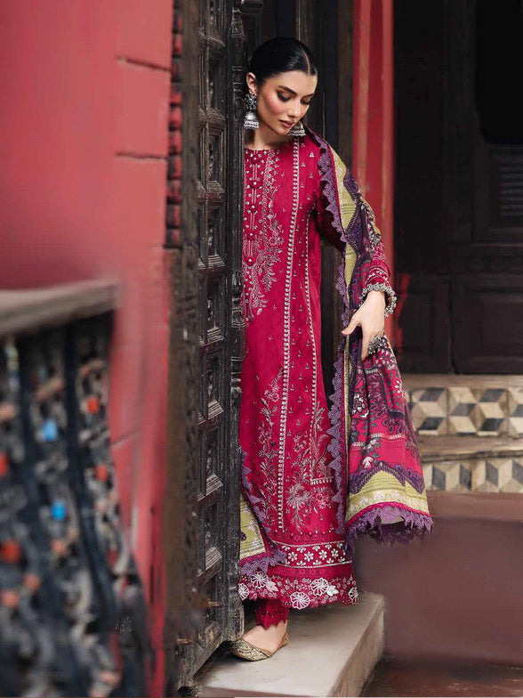 Nureh Maya Embroidered Self Linen Jacquard Unstitched 3Pc Suit NW-80