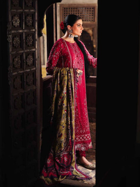 Nureh Maya Embroidered Self Linen Jacquard Unstitched 3Pc Suit NW-80