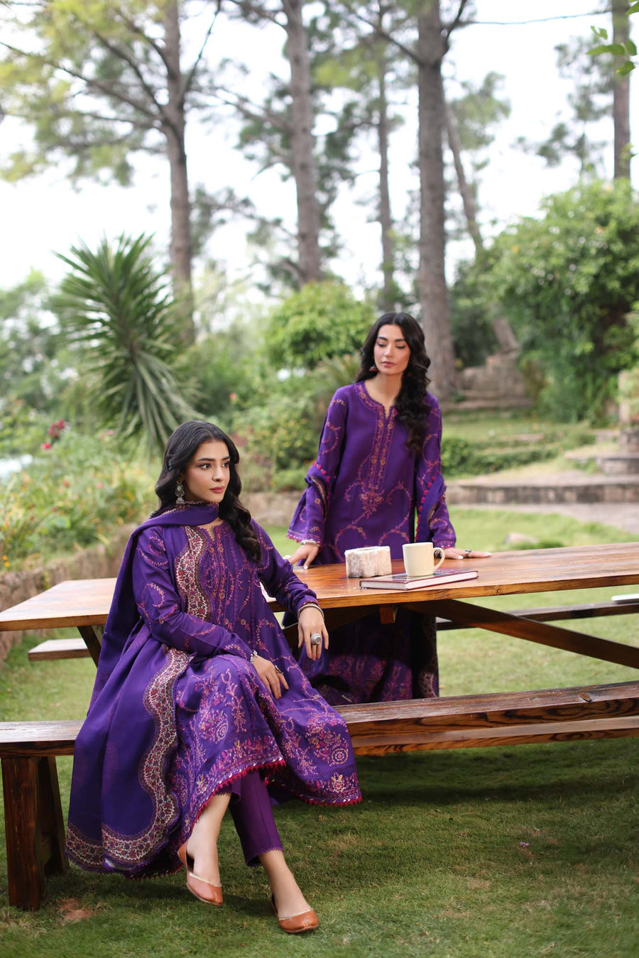 Noor by Saadia Asad Suzaankari Embroidered Linen Unstitched 3Pc Suit D-06 Gul-e-Lal