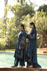 Noor by Saadia Asad Suzaankari Embroidered Linen Unstitched 3Pc Suit D-08 Nayul