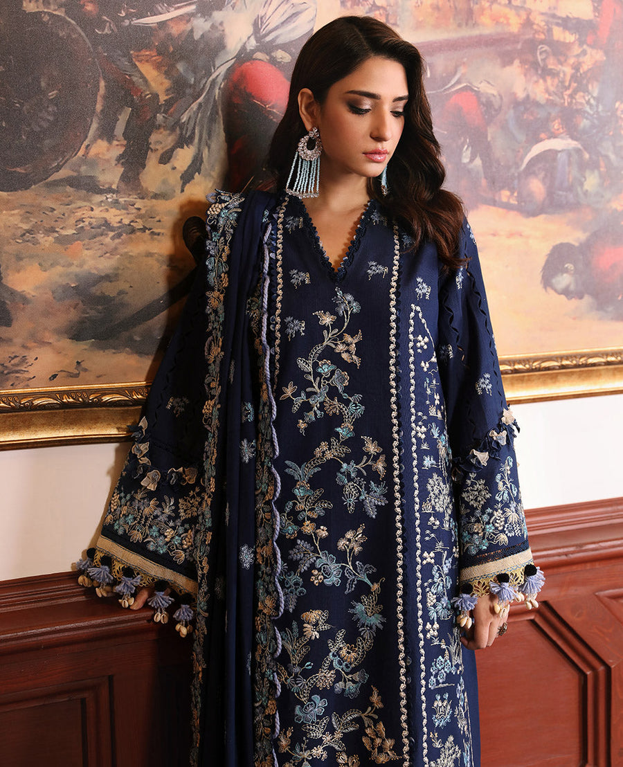 Noemie by Republic Womenswear Unstitched Khaddar 3Pc Suit NWU23-D2-A