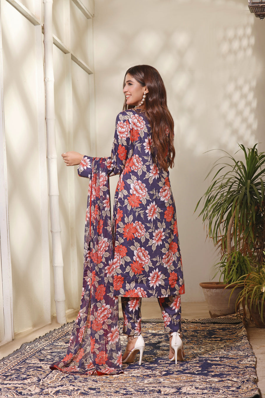 Feathers Premium Printed Lawn Unstitched 3Pc Suit NYLAH-FT120