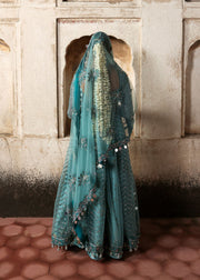 Hussain Rehar Massarat Embroidered Net Unstitched 3Pc Suit - Nagma