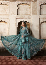 Hussain Rehar Massarat Embroidered Net Unstitched 3Pc Suit - Nagma