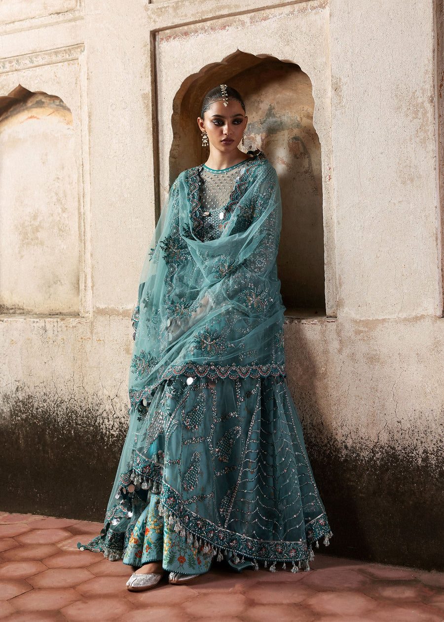 Hussain Rehar Massarat Embroidered Net Unstitched 3Pc Suit - Nagma
