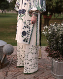 Jugnu Lahore Womenswear Embroidered Khaddar Unstitched 3Pc Suit - NAHRO