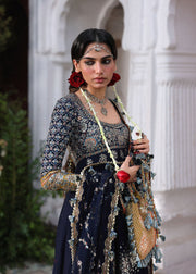 Hussain Rehar Festive Embroidered Korean Raw Silk Unstitched 3Pc Suit - Nain Tara