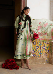 Hussain Rehar ZAN Unstitched Embroidered Lawn 3Pc Suit - Nane
