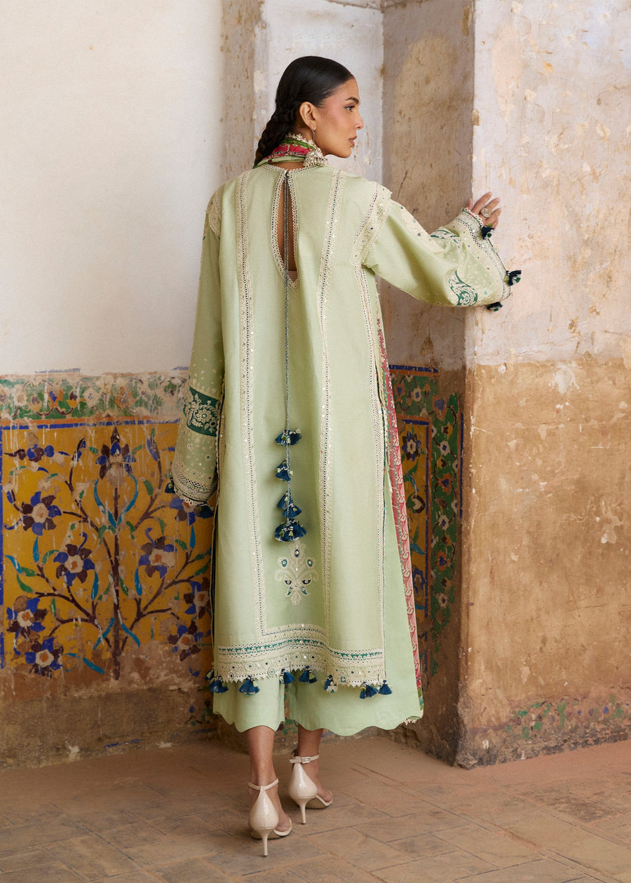 Hussain Rehar ZAN Unstitched Embroidered Lawn 3Pc Suit - Nane
