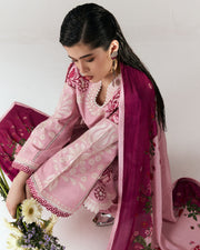 Jugnu Lahore Spring Summer Unstitched Embroidered Cotton 3Pc Suit - Nanya