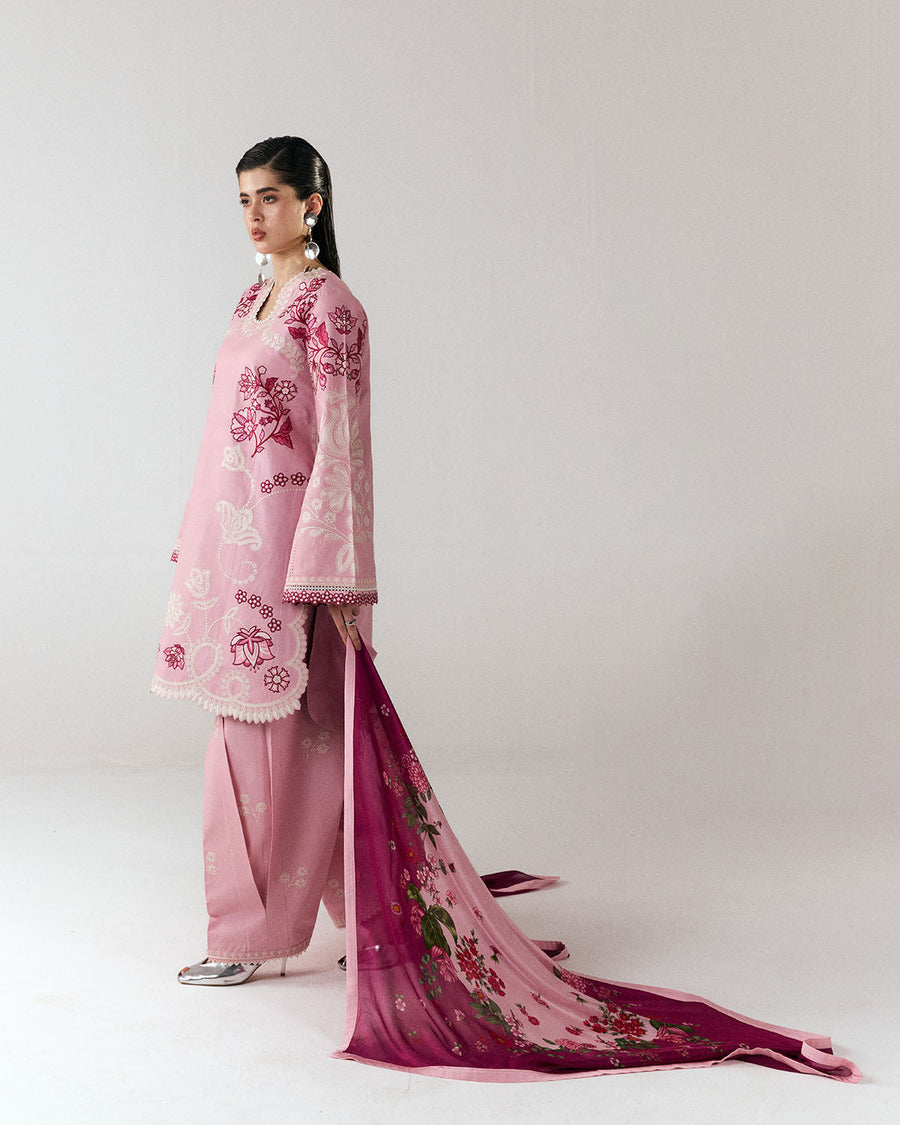 Jugnu Lahore Spring Summer Unstitched Embroidered Cotton 3Pc Suit - Nanya