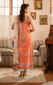 Asifa & Nabeel Meraki Vintage Embroidered Lawn Unstitched 3Pc Suit MVL25-01 Naranji