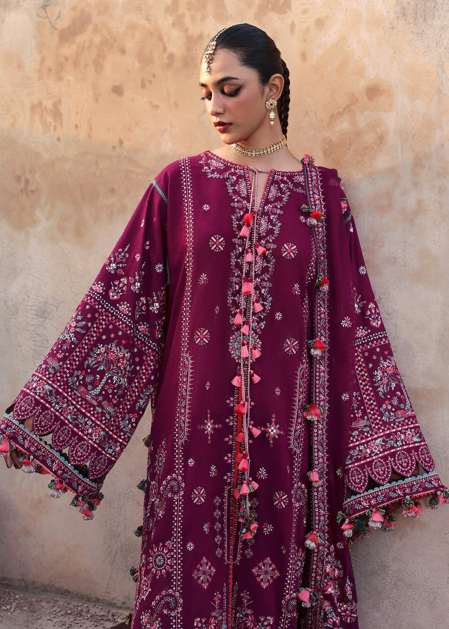 Hussain Rehar Embroidered Karandi Unstitched 3Pc Suit - Nargis