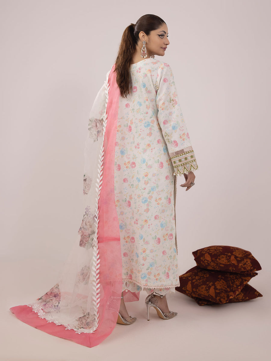 Rangeeli by Faiza Faisal Embroidered Lawn Unstitched 3Pc Suit - Nargis