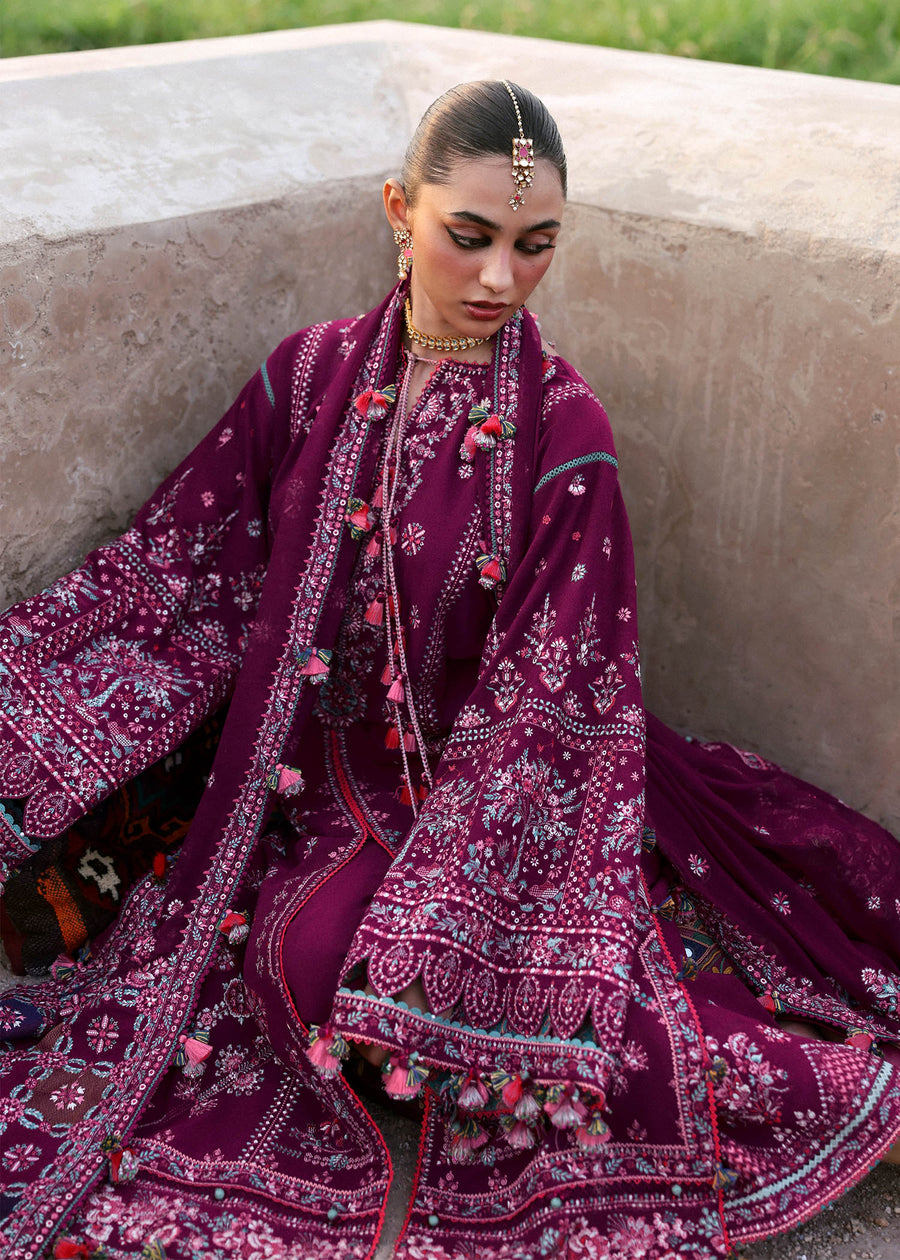 Hussain Rehar Embroidered Karandi Unstitched 3Pc Suit - Nargis