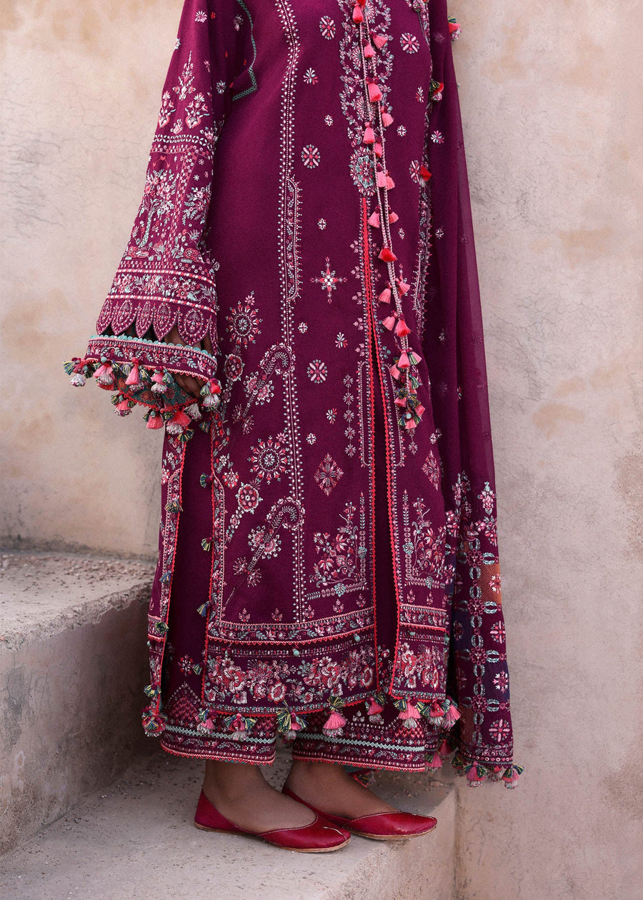 Hussain Rehar Embroidered Karandi Unstitched 3Pc Suit - Nargis