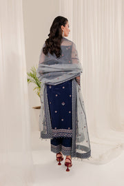 Farasha Lumiere Luxury Embroidered Net Unstitched 3Pc Suit - Natalie