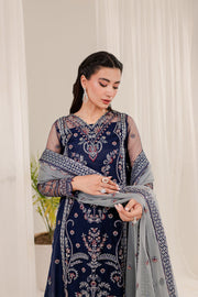 Farasha Lumiere Luxury Embroidered Net Unstitched 3Pc Suit - Natalie