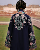 Jugnu Lahore Womenswear Embroidered Khaddar Unstitched 3Pc Suit - NAVI