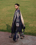 Jugnu Lahore Womenswear Embroidered Khaddar Unstitched 3Pc Suit - NAVI