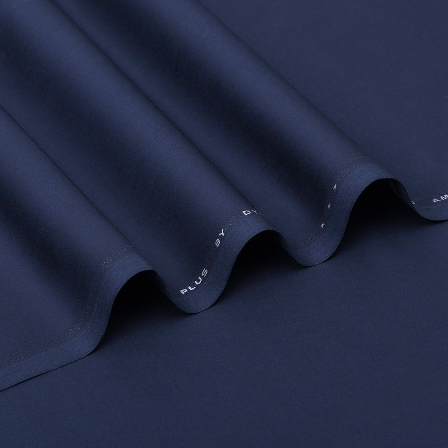 Volga Plus by Dynasty Fabrics Men's Unstitched Cotton Suit - Navy