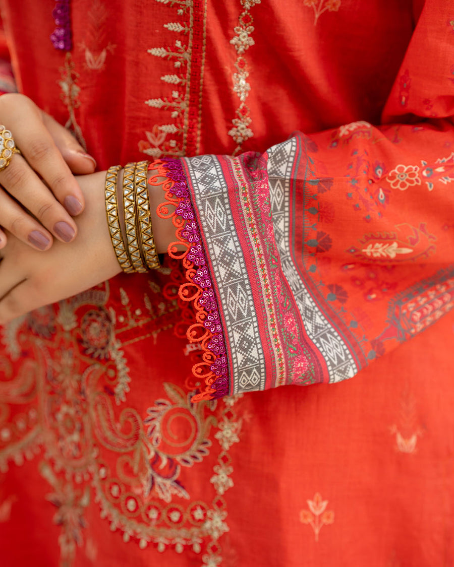 Gulnaar by Noorangi Unstitched Festive Embroidered Lawn 3Pc Suit - Naya